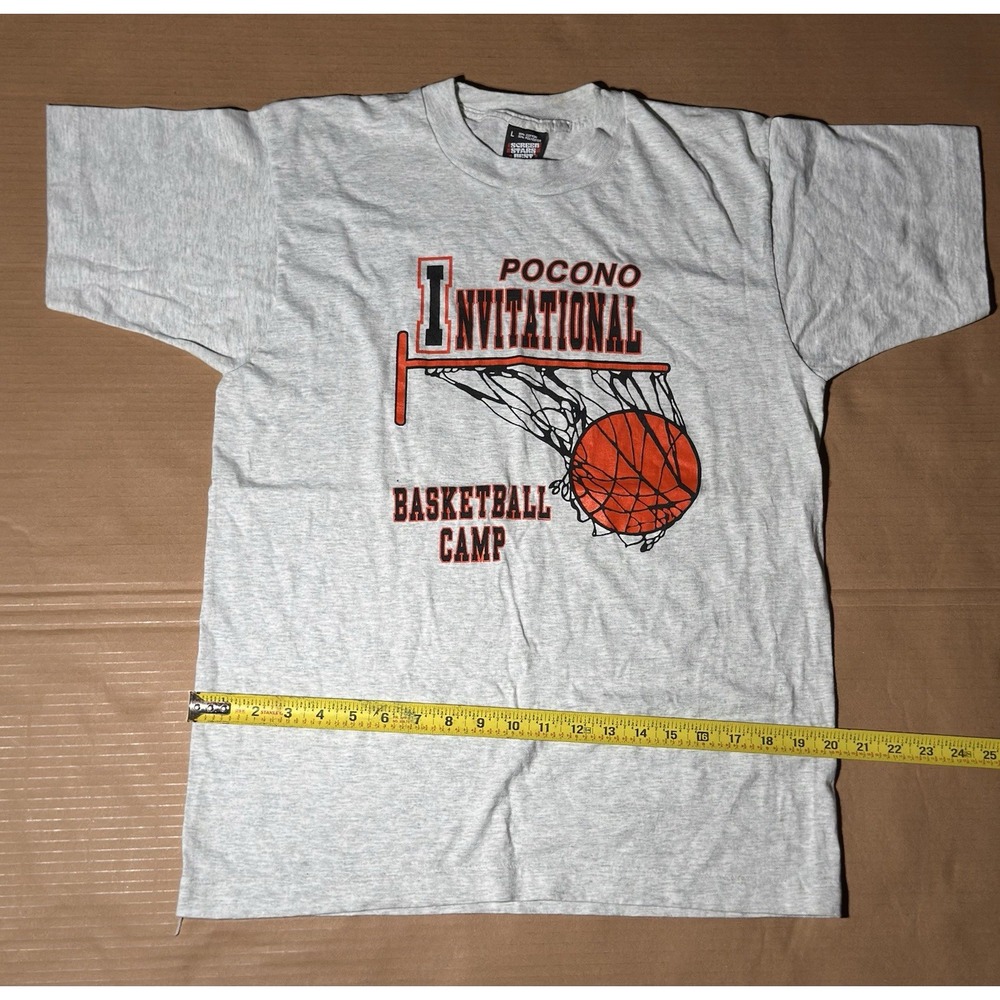 Vintage USA Olympic Basketball T-Shirt Mens Large Heather Gray READ*